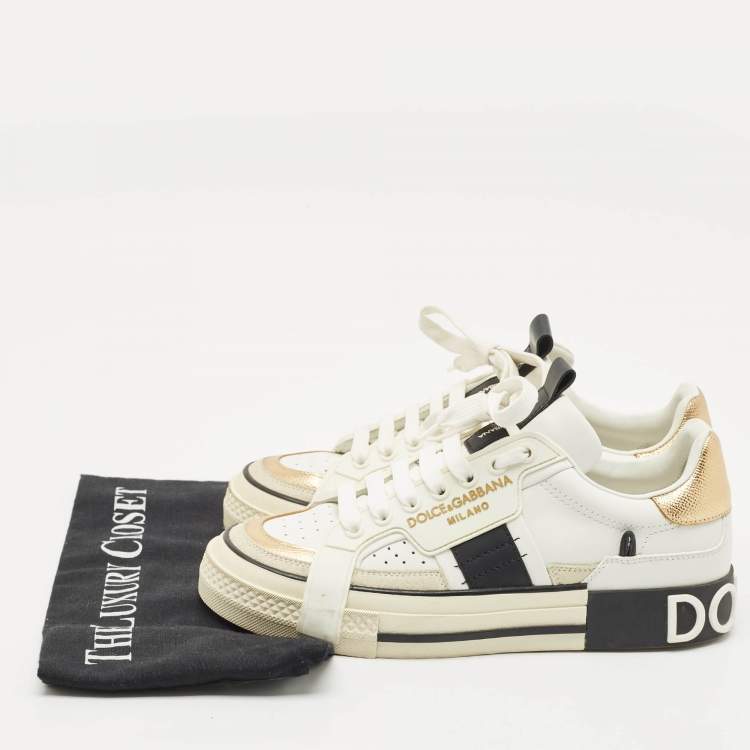 Pre Owned Dolce & Gabbana Multicolor Leather and Suede Custom 2.Zero Sneakers Size 38