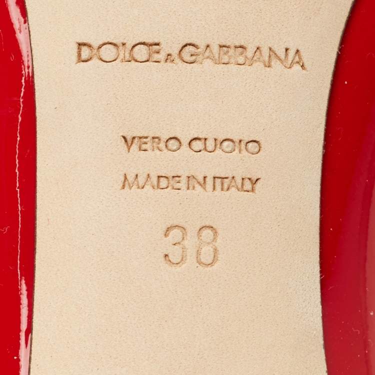 Pre Owned Dolce & Gabbana Red Patent Leather Pointed Toe Pumps Size 38