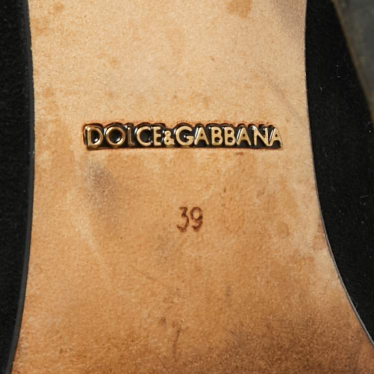 Pre Owned Dolce & Gabbana Black Suede Crystal Embellished Bellucci  Pumps Size 39