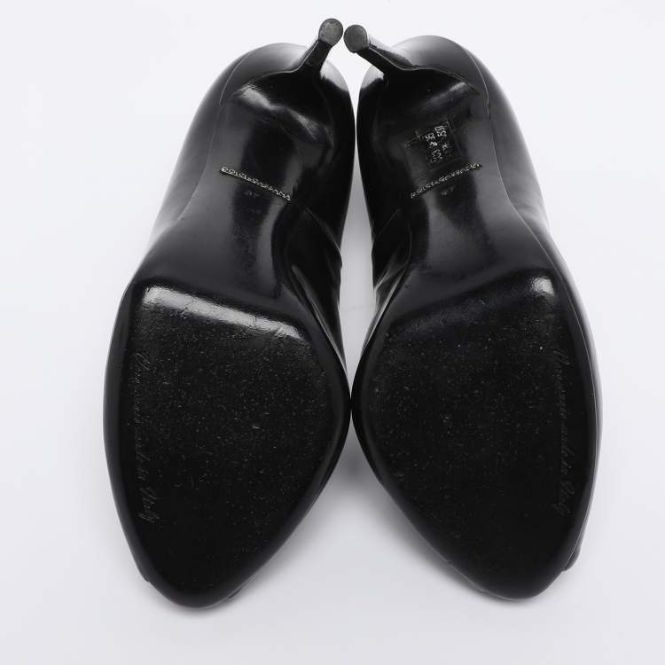 Pre Owned Dolce & Gabbana Black Patent Leather Peep Toe Pumps Size 37