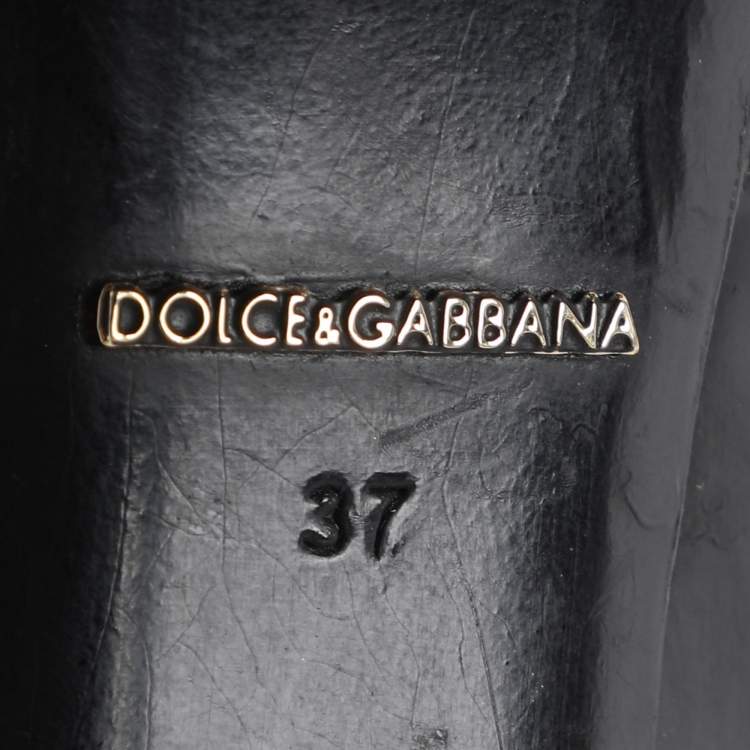 Pre Owned Dolce & Gabbana Black Patent Leather Peep Toe Pumps Size 37