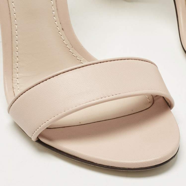 Pre Owned Dolce & Gabbana Pink Leather Keira Ankle Strap Sandals Size 38