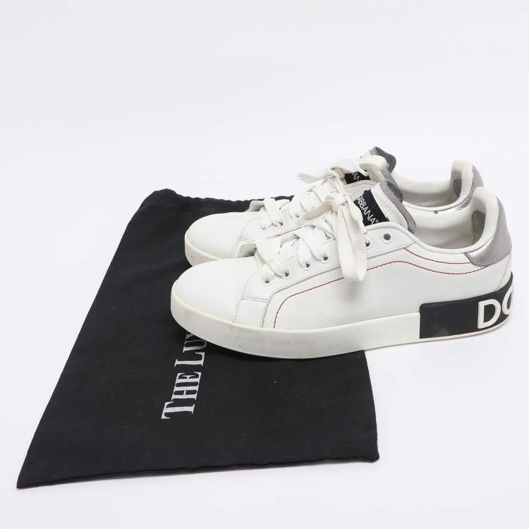 Pre Owned Dolce & Gabbana White Leather Portofino Low Top Sneakers Size 40