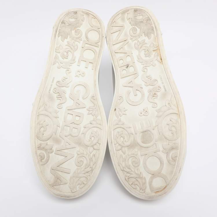 Pre Owned Dolce & Gabbana White Leather Portofino Low Top Sneakers Size 40