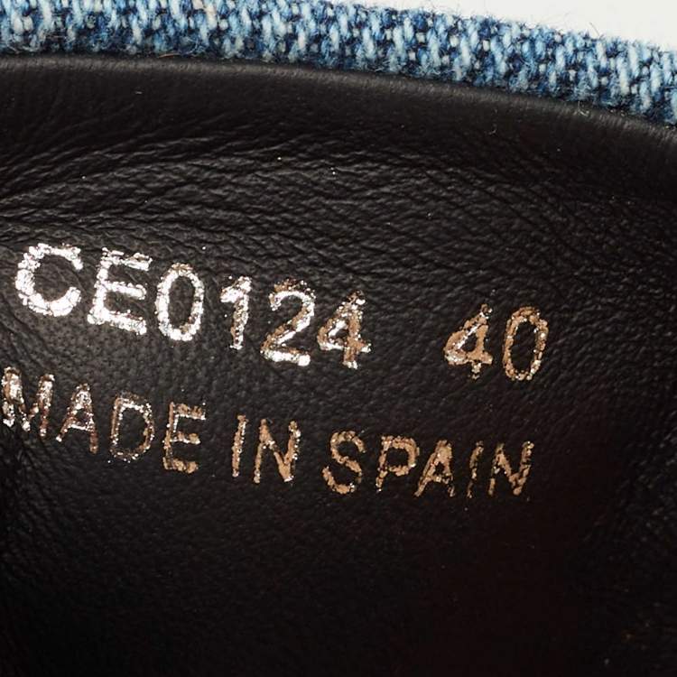 Pre Owned Dolce & Gabbana Blue Denim DG Flat Slides Size 40