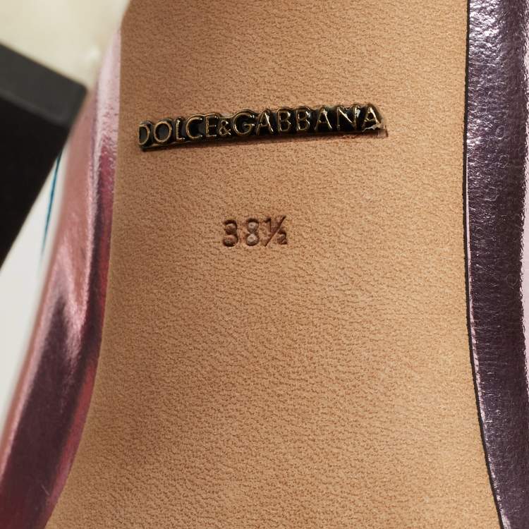 Pre Owned Dolce & Gabbana Multicolor Patent Leather Embellished Pumps Size 38.5