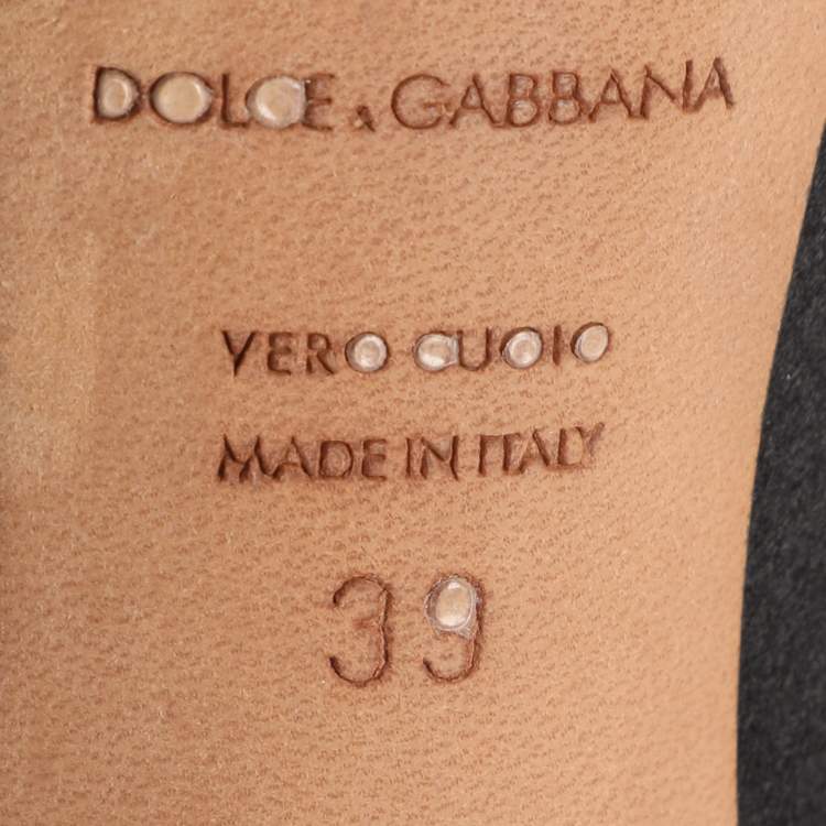 Pre Owned Dolce & Gabbana Black Satin Lace Bow Platform Pumps Size 39