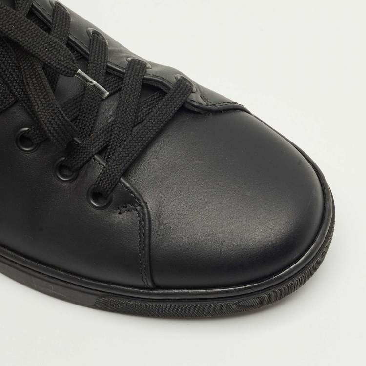 Pre Owned Dolce & Gabbana Black Leather DG Heart Sneakers Size 39
