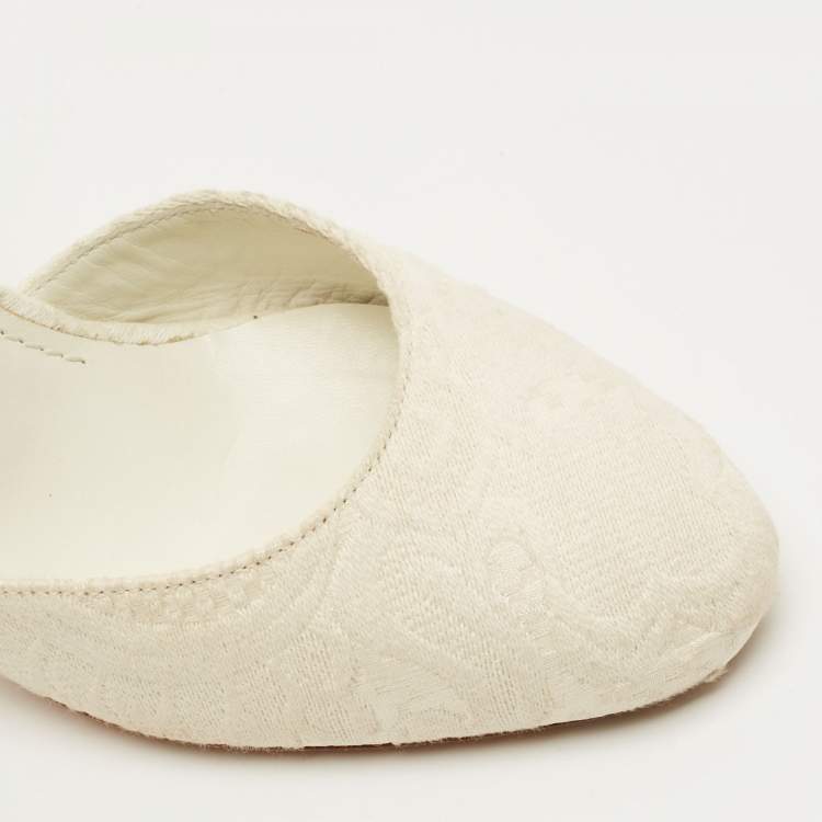 Pre Owned Dolce & Gabbana White Jacquard Majolica Mary Jane Pumps Size 38