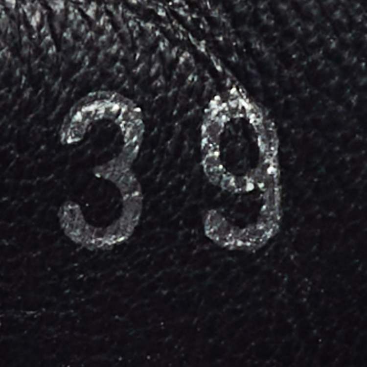 Pre Owned Dolce & Gabbana Black Leather Embellished Slip On Sneakers Size 39