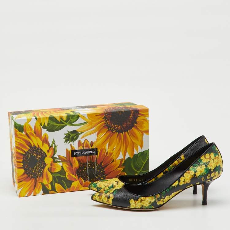 Pre Owned Dolce & Gabbana Multicolor Floral Print Patent Leather Pointed Toe Pumps Size 41