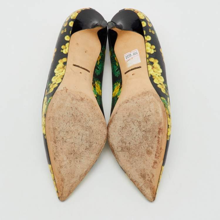Pre Owned Dolce & Gabbana Multicolor Floral Print Patent Leather Pointed Toe Pumps Size 41