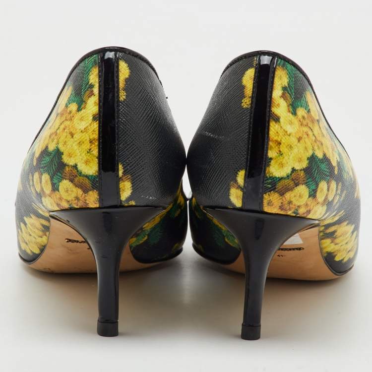 Pre Owned Dolce & Gabbana Multicolor Floral Print Patent Leather Pointed Toe Pumps Size 41