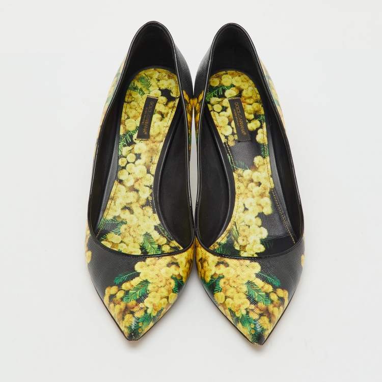 Pre Owned Dolce & Gabbana Multicolor Floral Print Patent Leather Pointed Toe Pumps Size 41