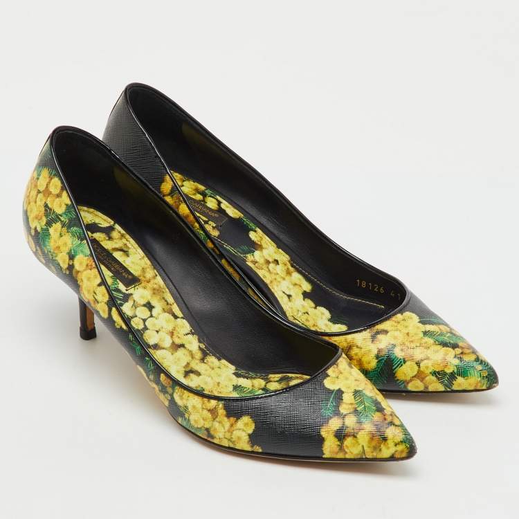 Pre Owned Dolce & Gabbana Multicolor Floral Print Patent Leather Pointed Toe Pumps Size 41