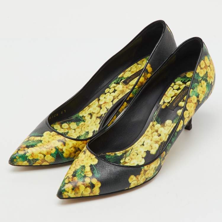 Pre Owned Dolce & Gabbana Multicolor Floral Print Patent Leather Pointed Toe Pumps Size 41