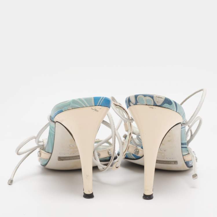 Pre Owned Dolce & Gabbana White Leather Gladiator Sandals Size 38