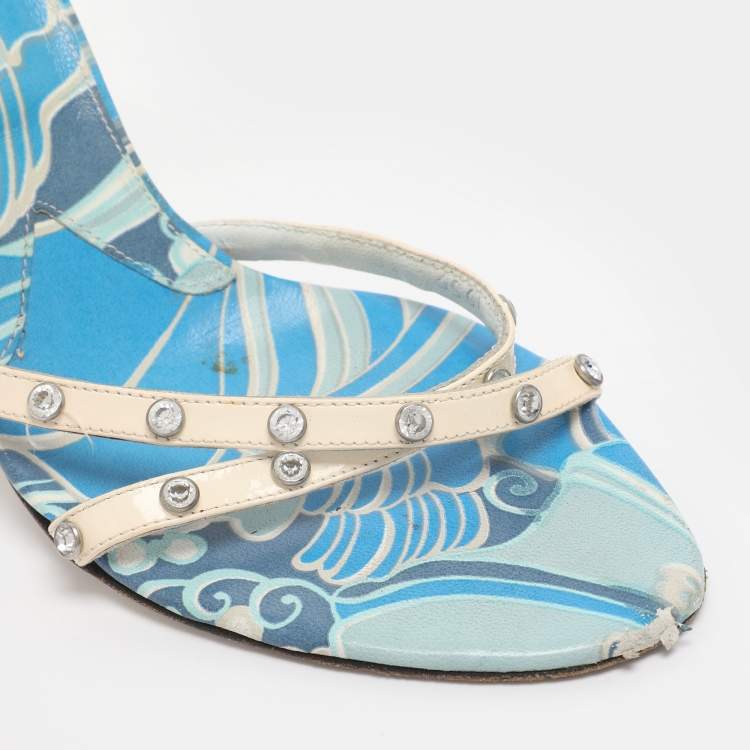 Pre Owned Dolce & Gabbana White Leather Gladiator Sandals Size 38