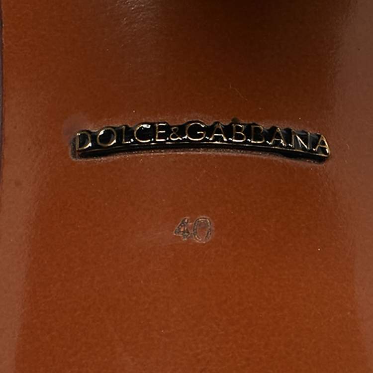 Pre Owned Dolce & Gabbana Green Lizard Embossed Leather Embellished Ankle Strap Sandals Size 40