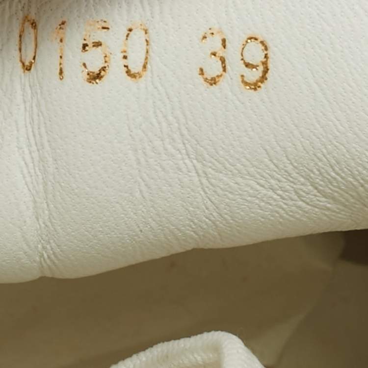 Pre Owned Dolce & Gabbana White/Black Leather Portofino Low Top Sneakers Size 39