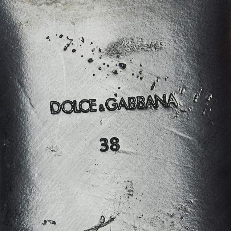 Pre Owned Dolce & Gabbana Blue Denim Crystal Embellished Buckle Flat Slides Size 38