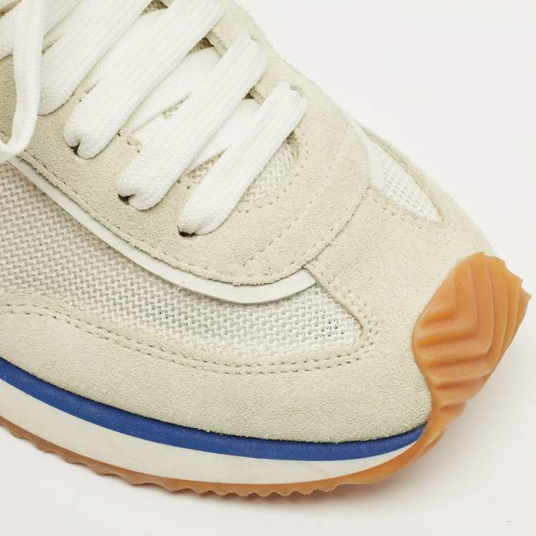 Pre Owned Dolce & Gabbana Size 39 Multicolor Mesh and Suede DG Logo Low Top Sneakers