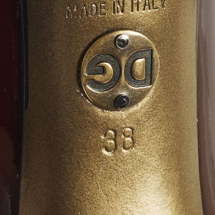 Pre Owned Dolce & Gabbana Size 38 Burgundy Patent Leather Pumps