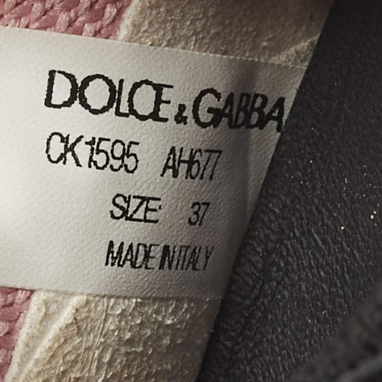 Pre Owned Dolce & Gabbana Sorrento Size 37 Pink Knit Fabric Slip On Sneakers