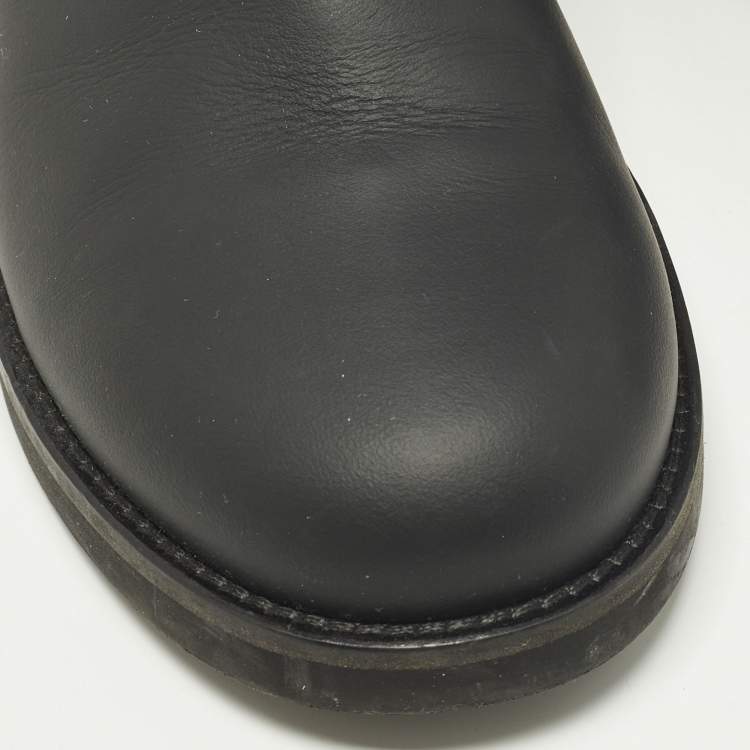 Pre Owned Dolce & Gabbana Size 37 Black Leather Mid Calf Boots