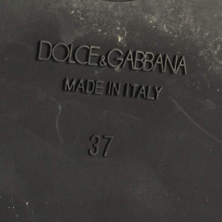 Pre Owned Dolce & Gabbana Size 37 Black Leather Mid Calf Boots