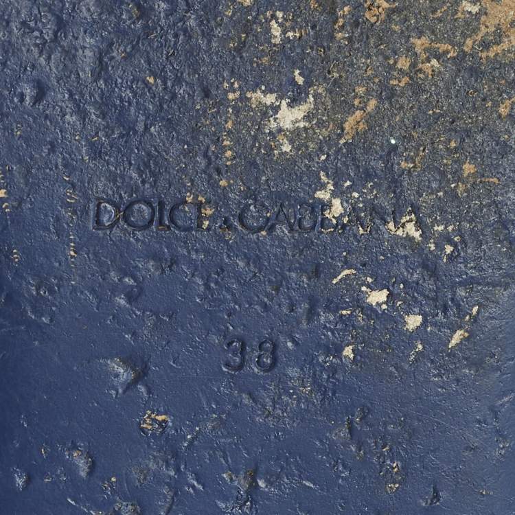 مملوكة مسبقًا Dolce & Gabbana Size 38 Multicolor Patent Leather  Crystals Embellished Thong Flats 