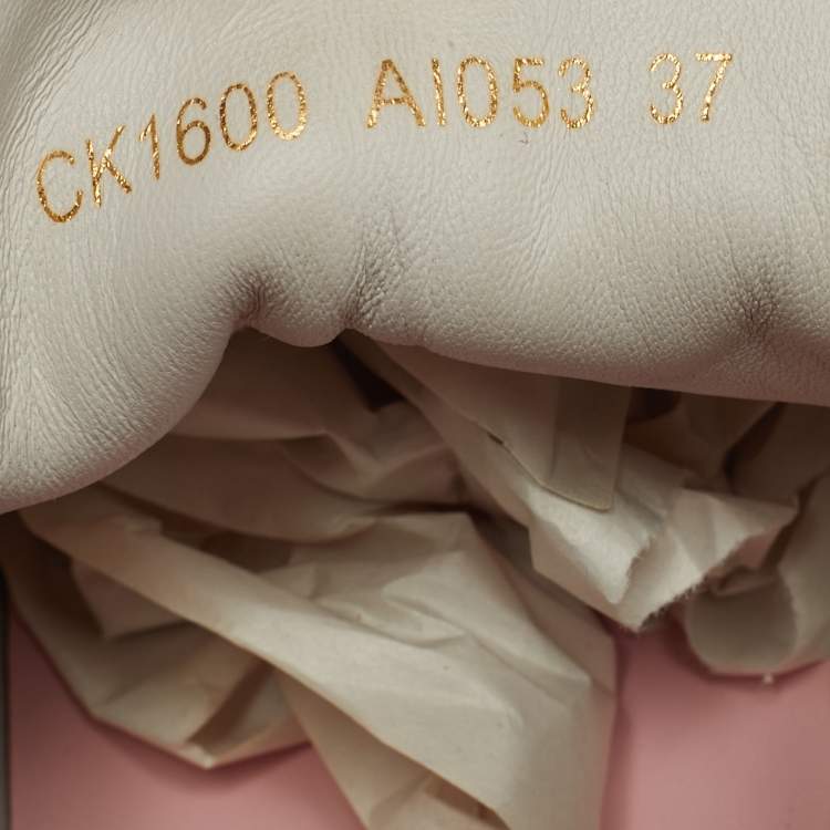 مملوكة مسبقًا Dolce & Gabbana Portofino Size 37 White/Pink Leather Lace Up Sneakers