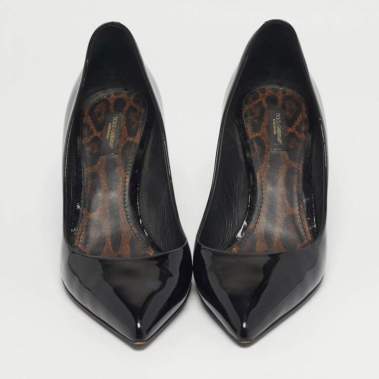 Pre Owned Dolce & Gabbana Size 41 Black Patent Leather Pointed Toe Pumps