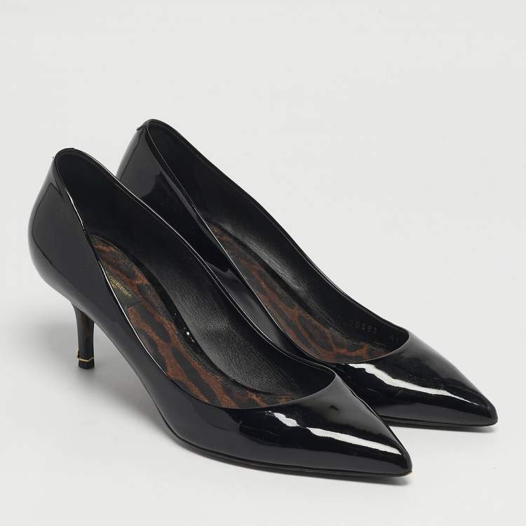 Pre Owned Dolce & Gabbana Size 41 Black Patent Leather Pointed Toe Pumps