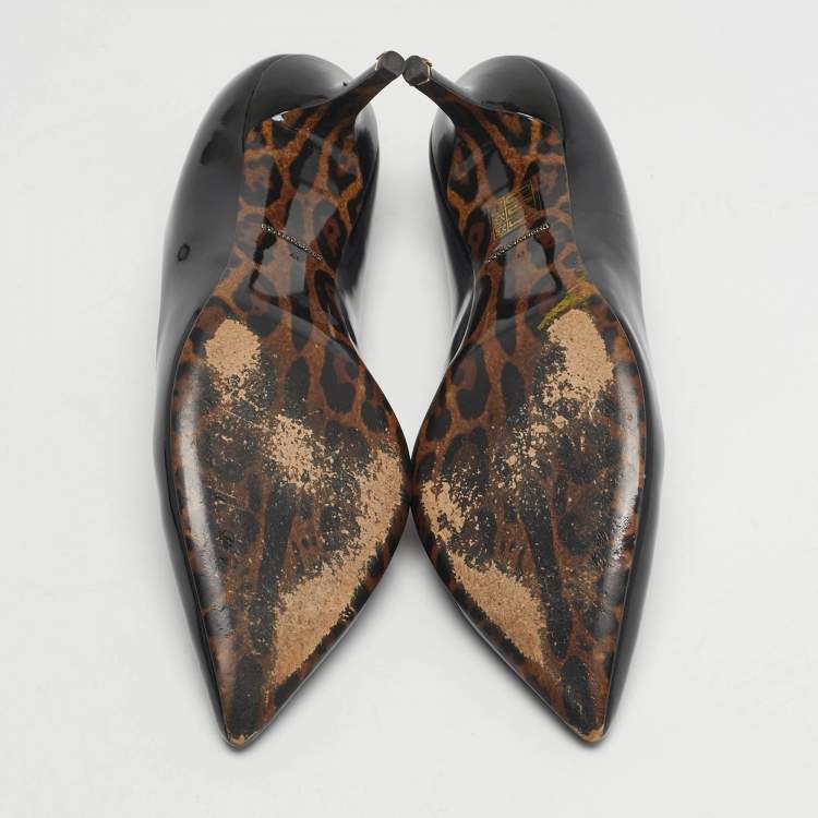 Pre Owned Dolce & Gabbana Size 41 Black Patent Leather Pointed Toe Pumps