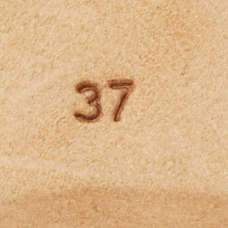 Pre Owned Dolce & Gabbana Size 37 Gold Leather and Woven Leather Crystal Embellished Slide Sandals