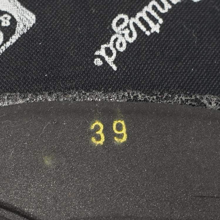 Pre Owned Dolce & Gabbana Size 39 Black Lace and Leather Crystal Embellished Lace Up Sneakers