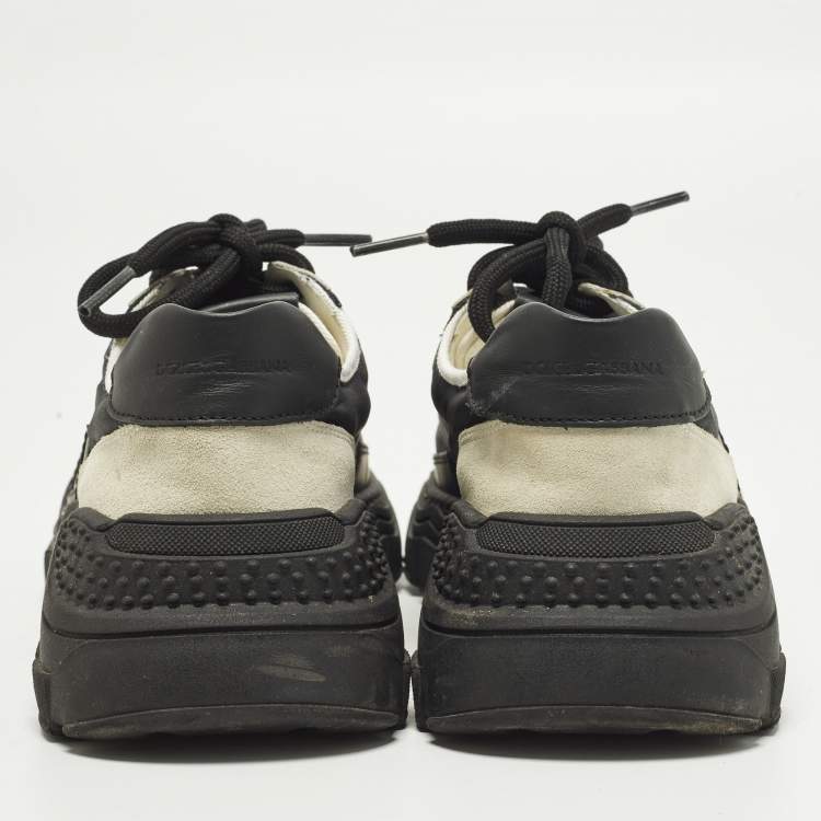 Pre Owned Dolce & Gabbana daymaster Size 37 Black Fabric, Leather and Suede Lace Up Sneakers