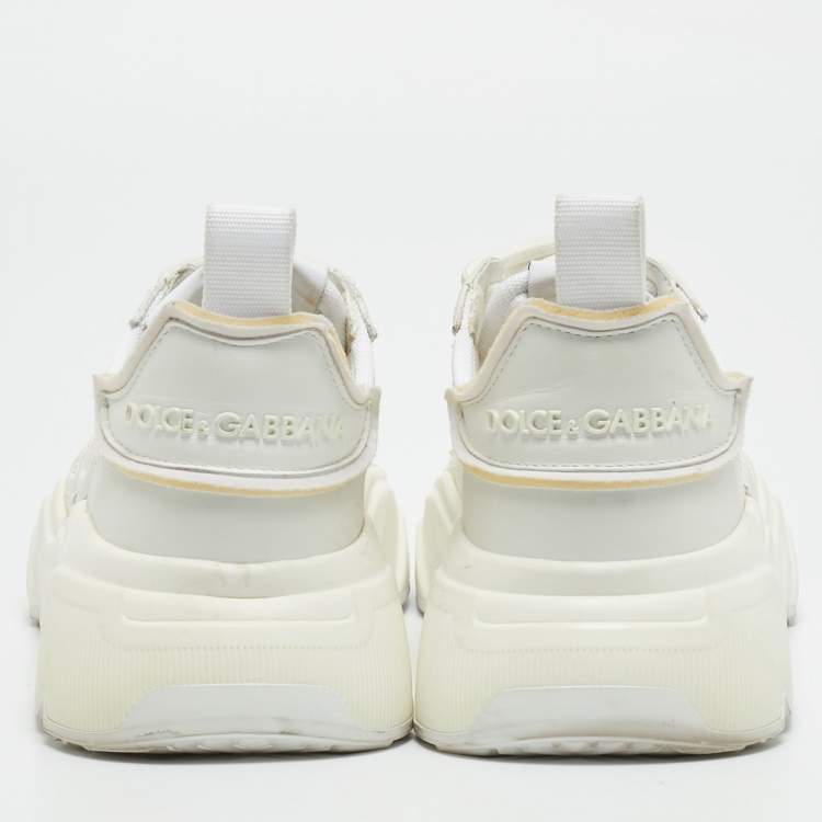 Pre Owned حذاء رياضي دولتشي أند غابانا بورتوفينو برباط شعار الماركة جلد أسود وذهبي مقاس 38.5