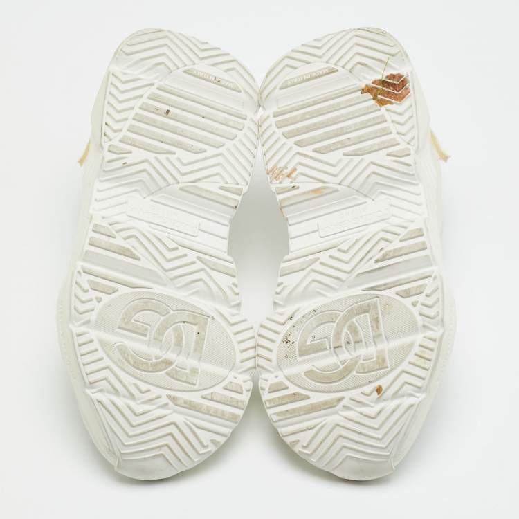 Pre Owned حذاء رياضي دولتشي أند غابانا بورتوفينو برباط شعار الماركة جلد أسود وذهبي مقاس 38.5