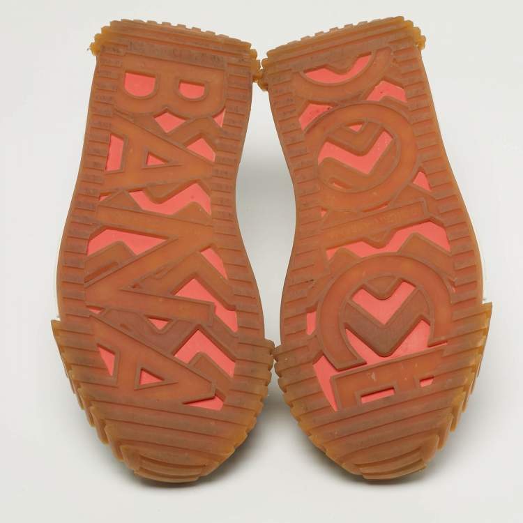 Pre Owned Dolce & Gabbana Ns1 Size 38 Multicolor Leather and Lurex Fabric Lace Up Sneakers