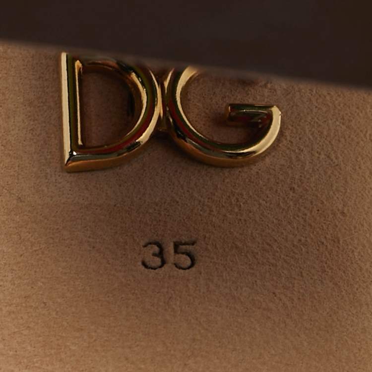 Pre Owned Dolce & Gabbana Size 35 Pink Lizard Embossed Leather Ankle Strap Sandals