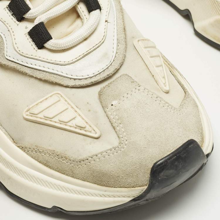 مملوكة مسبقًا Dolce & Gabbana Daymaster Size 39 White Nylon and Suede Low Top Sneakers