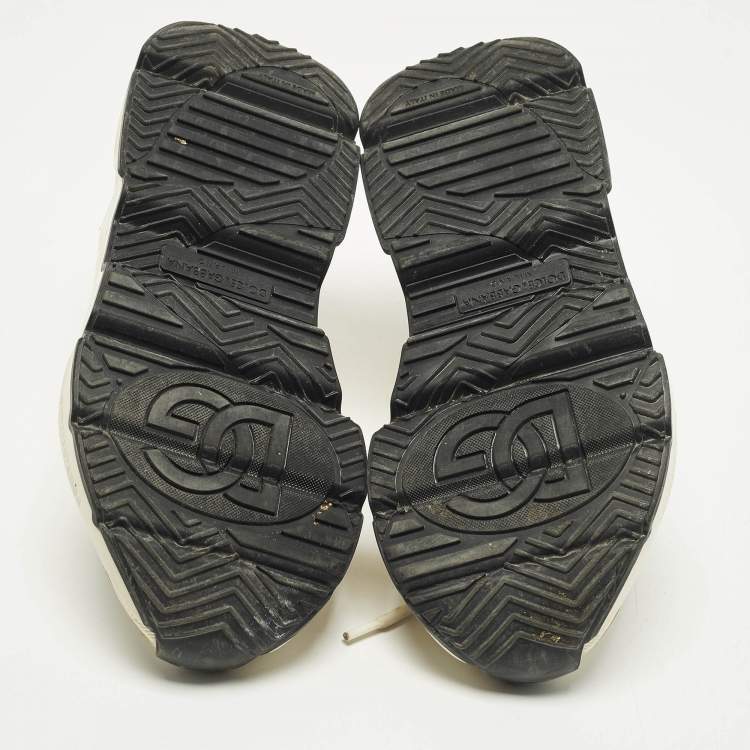 مملوكة مسبقًا Dolce & Gabbana Daymaster Size 39 White Nylon and Suede Low Top Sneakers