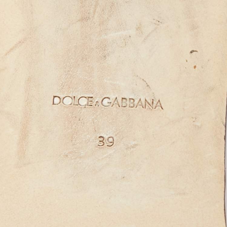 Pre Owned Dolce & Gabbana Size 39 Purple Patent Leather Flat Slides