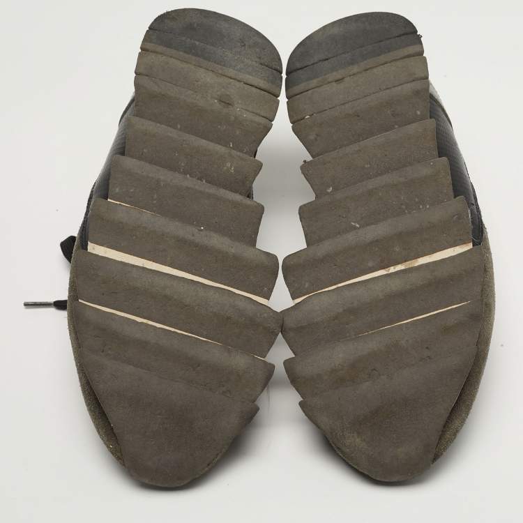 Pre Owned Dolce & Gabbana Size 39.5 Multicolor Glitter, Leather and Suede Lace Up Sneakers