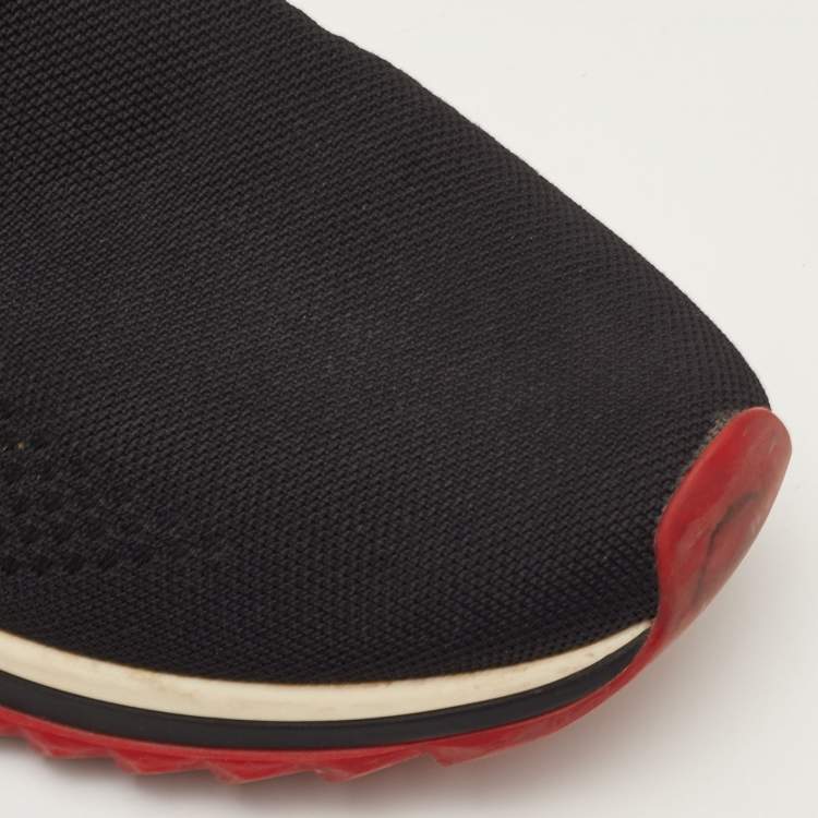 Pre Owned Dolce & Gabbana Sorrento Size 41 Black Knit Fabric Slip On Sneakers