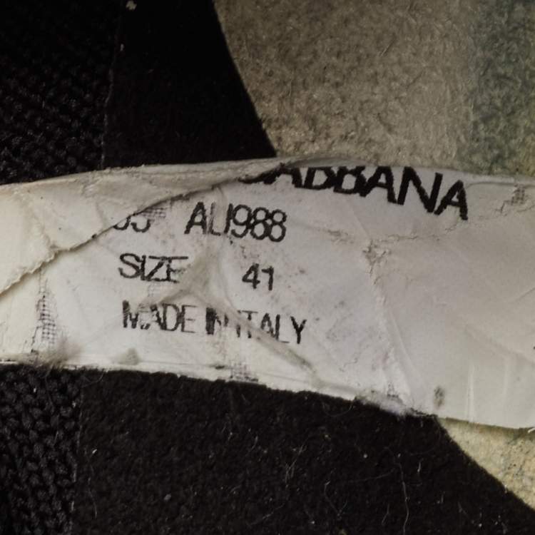 Pre Owned Dolce & Gabbana Sorrento Size 41 Black Knit Fabric Slip On Sneakers