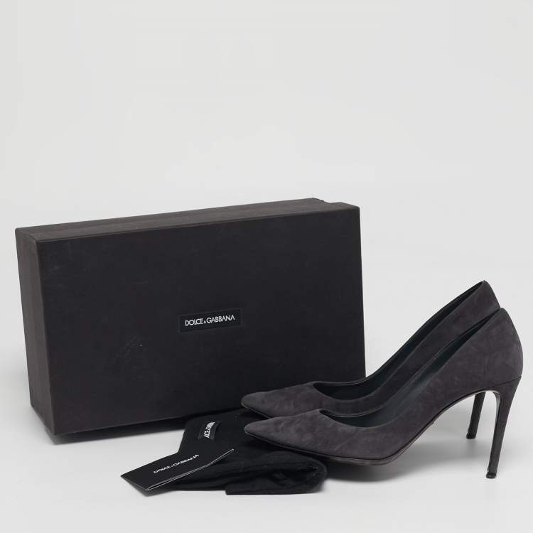 Pre Owned Dolce & Gabbana Size 38 Grey Suede Pointed Toe Pumps