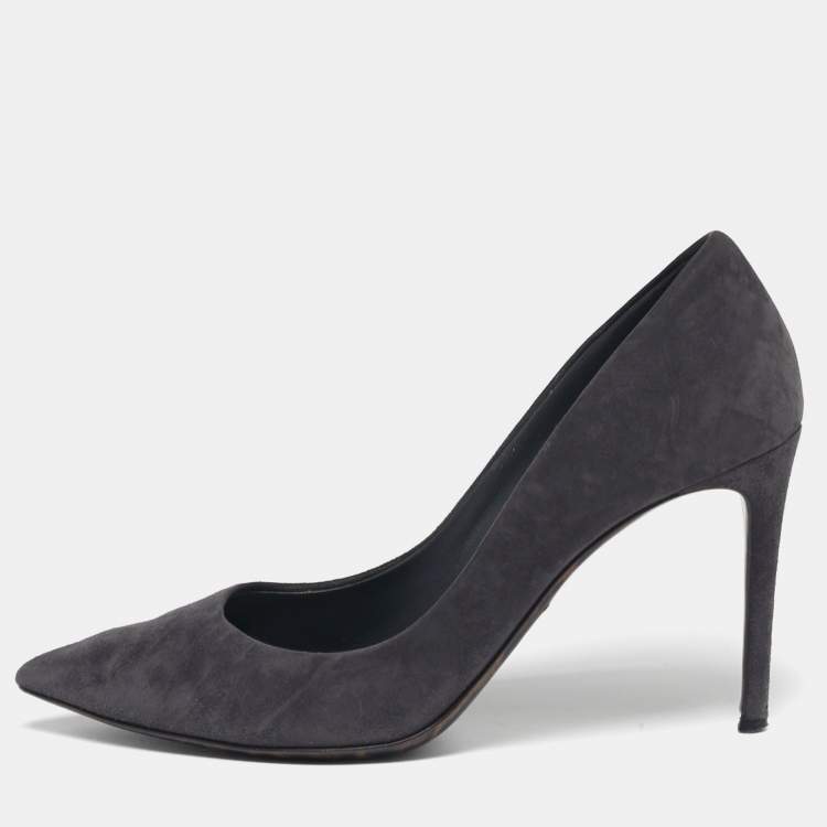 Pre Owned Dolce & Gabbana Size 38 Grey Suede Pointed Toe Pumps